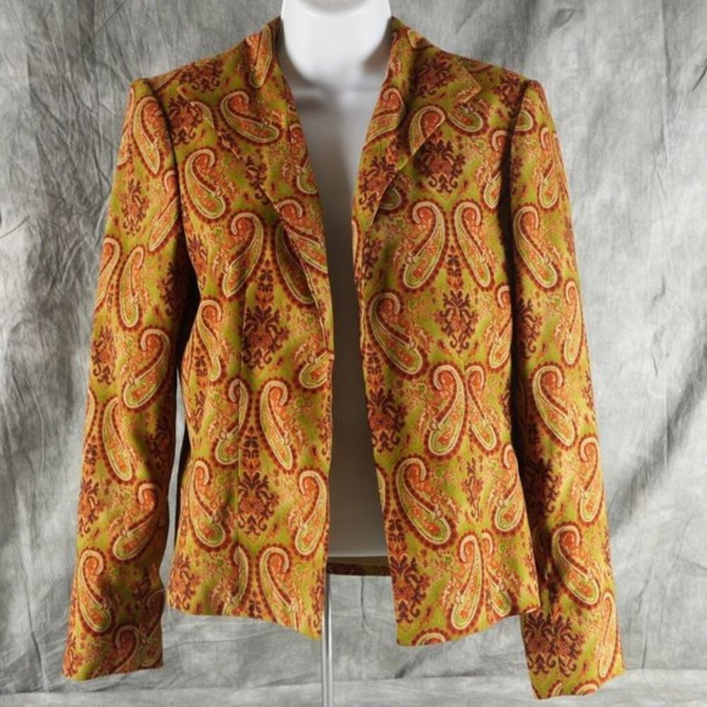 EUC Harve Benard by Benard Holtzman VTG Multicolor Paisley‎ Jacket Size 4 S1E1